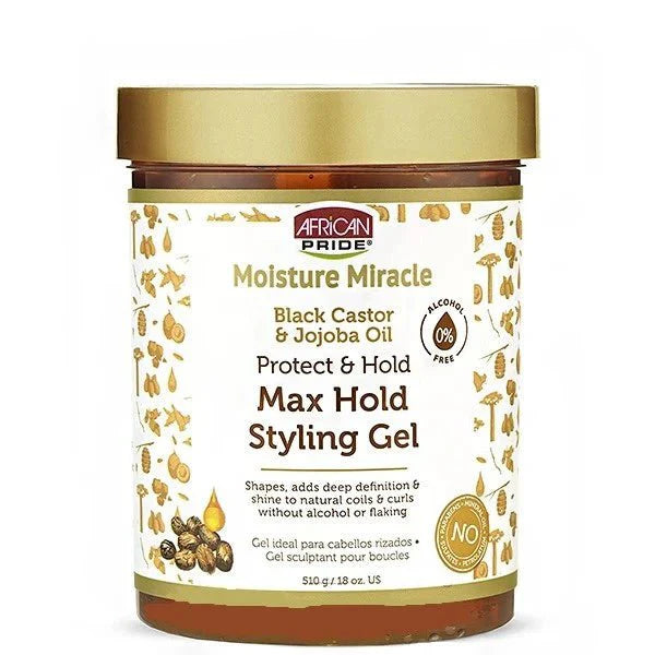 AFRICAN PRIDE BLACK CASTOR & JOJOBA OIL GEL MAX HOLD 18OZ - Beautylicious Canada