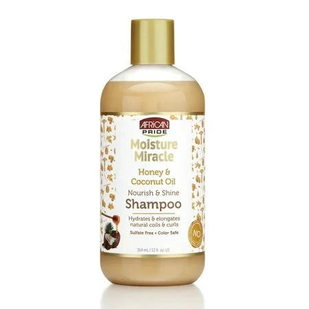 AFRICAN PRIDE MOISTURE MIRACLE NOURISH & SHINE SHAMPOO 12OZ - Beautylicious Canada