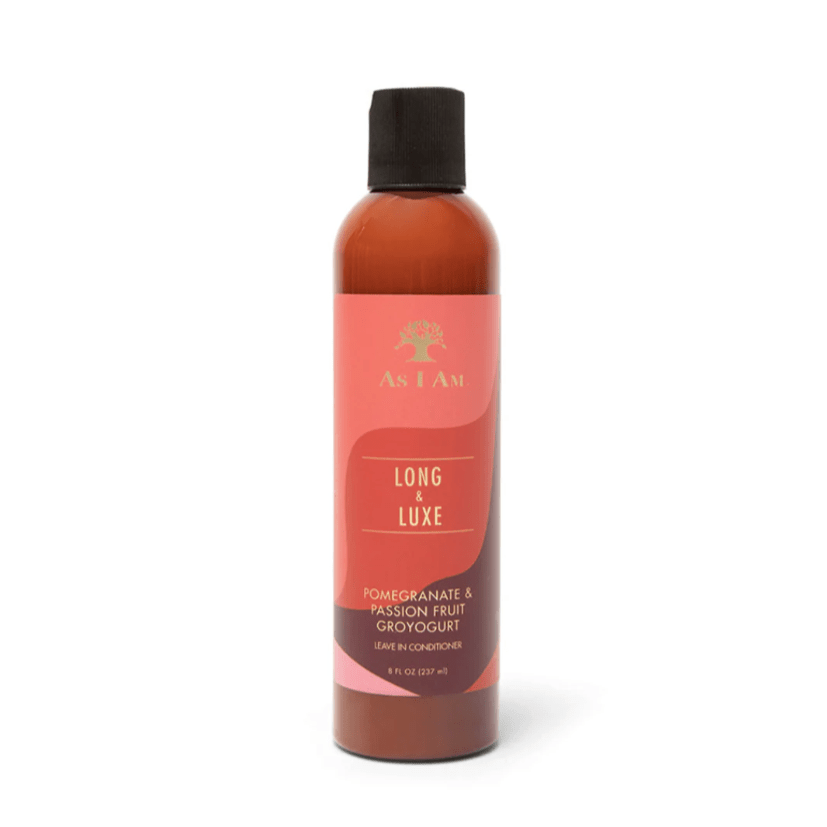 AS I AM LONG AND LUXE POMEGRANATE & PASSION FRUIT GROYOGURT LEAVE - IN CONDITIONER 8oz - Beautylicious Canada