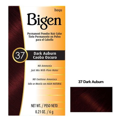 BIGEN PERMANENT POWDER HAIR COLOR 37 - DARK AUBURN - Beautylicious Canada