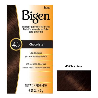BIGEN PERMANENT POWDER HAIR COLOR 45 - CHOCOLATE - Beautylicious Canada