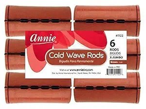 ANNIE COLD WAVE RODS 6 RODS BIGUDIS X_JUMBO BROW  #1122   0.12 Oz