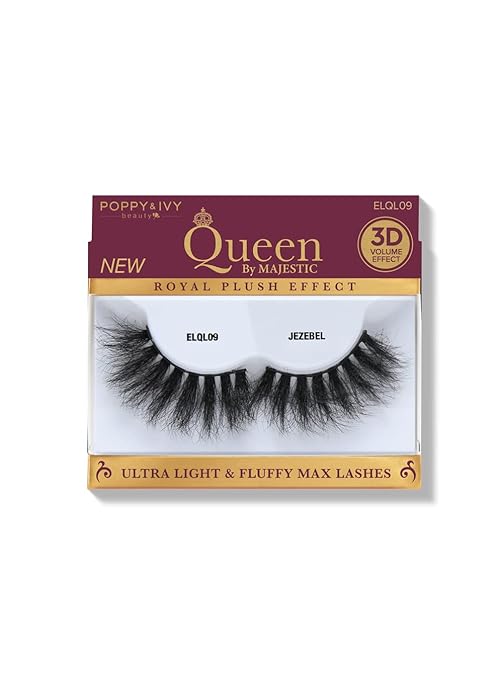 POPPY&IVY BEAUTY QUEEN 3D ULTRA LIGHT & FLUFFY MAX  LASHES JEZEBEL ELQL09    0.4 Oz