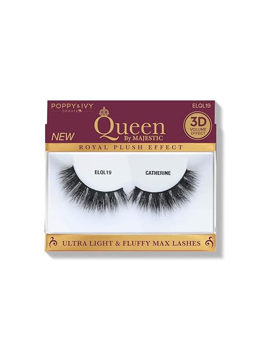 POPPY&IVY BEAUTY QUEEN 3D ULTRA LIGHT & FLUFFY MAX  LASHES CATHERINE  ELQL19  0.4 Oz