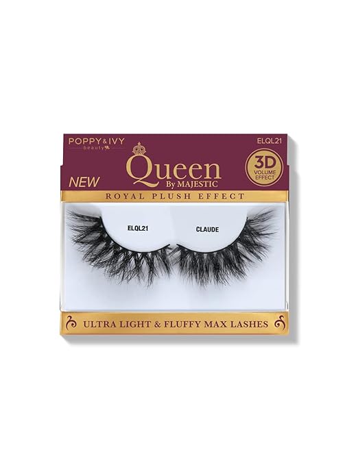 POPPY&IVY BEAUTY QUEEN 3D ULTRA LIGHT & FLUFFY MAX  LASHES CLAUDE  ELQL21  0.4 Oz
