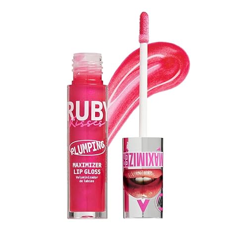 RUBY KISSES PLUMPING MAXIMIZER LIP GLOSS STRAWBERRY KISS PL06  0.15 Oz