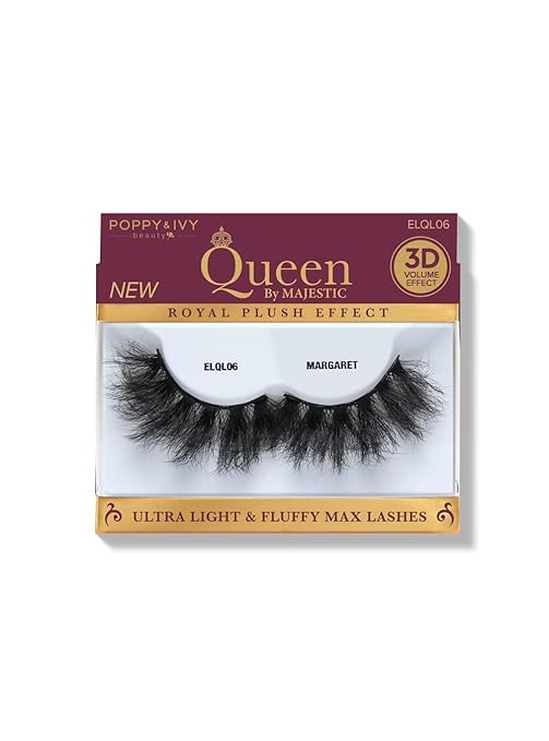 POPPY&IVY BEAUTY QUEEN 3D ULTRA LIGHT & FLUFFY MAX  LASHES MARGARET  ELQL06    0.4 Oz