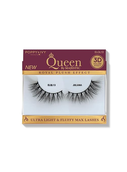 POPPY&IVY BEAUTY QUEEN 3D ULTRA LIGHT & FLUFFY MAX  LASHES JULIANA  ELQL13    0.4 Oz