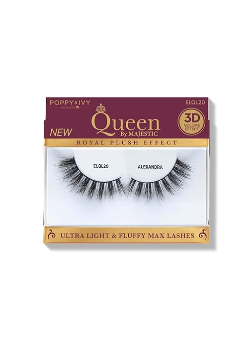 POPPY&IVY BEAUTY QUEEN 3D ULTRA LIGHT & FLUFFY MAX  LASHES ALEXANDRA  ELQL20  0.4 Oz