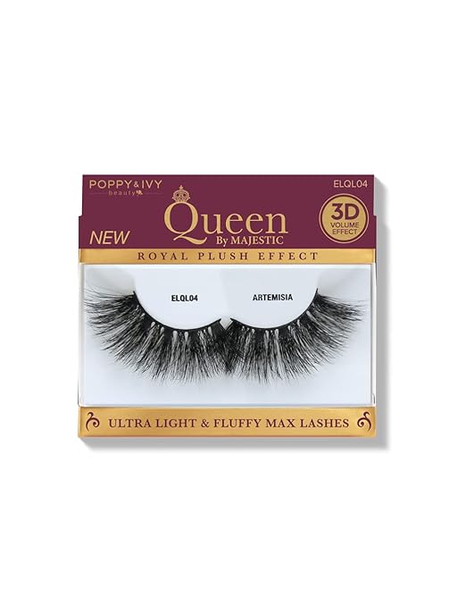 POPPY&IVY BEAUTY QUEEN 3D ULTRA LIGHT & FLUFFY MAX  LASHES ARTEMISIA  ELQL04   0.4 Oz