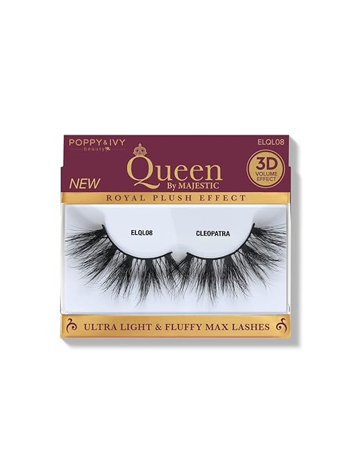POPPY&IVY BEAUTY QUEEN 3D ULTRA LIGHT & FLUFFY MAX  LASHES CLEOPATRA ELQL08    0.4 Oz