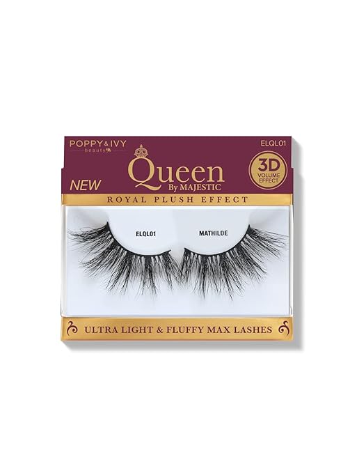 POPPY&IVY BEAUTY QUEEN 3D ULTRA LIGHT & FLUFFY MAX  LASHES MATHILDE ELQL01  0.4 Oz
