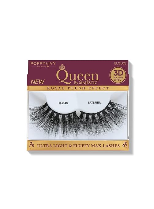POPPY&IVY BEAUTY QUEEN 3D ULTRA LIGHT & FLUFFY MAX  LASHES CATERINA  ELQL05    0.4 Oz
