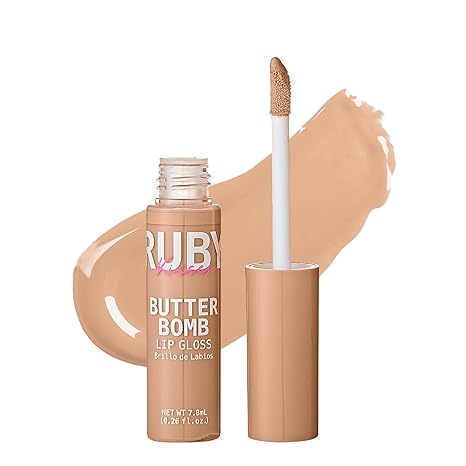 RUBY KISSES BUTTER BOMB LIP GLOSS BRILLO WHITE LIE  0.26 Oz