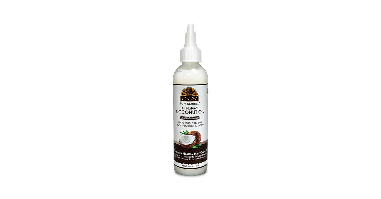 OKAY PURE NATURALS ALL NATURAL COCONUT OIL DEEP MOISTURIZING  4.Oz