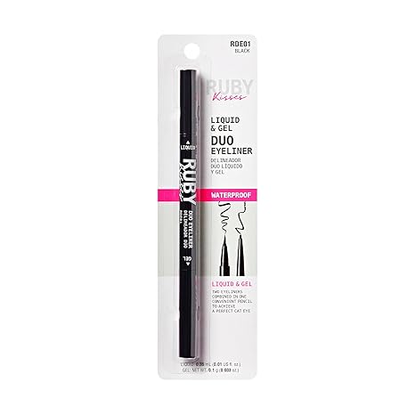 RUBY KISSES LIQUID & GEL DUO EYELINER WATERPROOF LIQUID & GEL  0.03 Oz