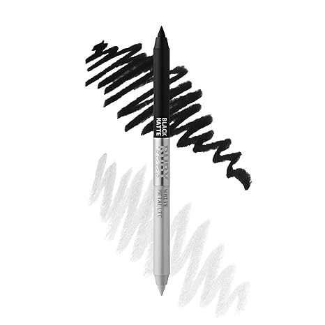 RUBY KISSES MATT & METALLIC DUO EYELINER WATERPROOF BLACK & WHITE 0.02 Oz