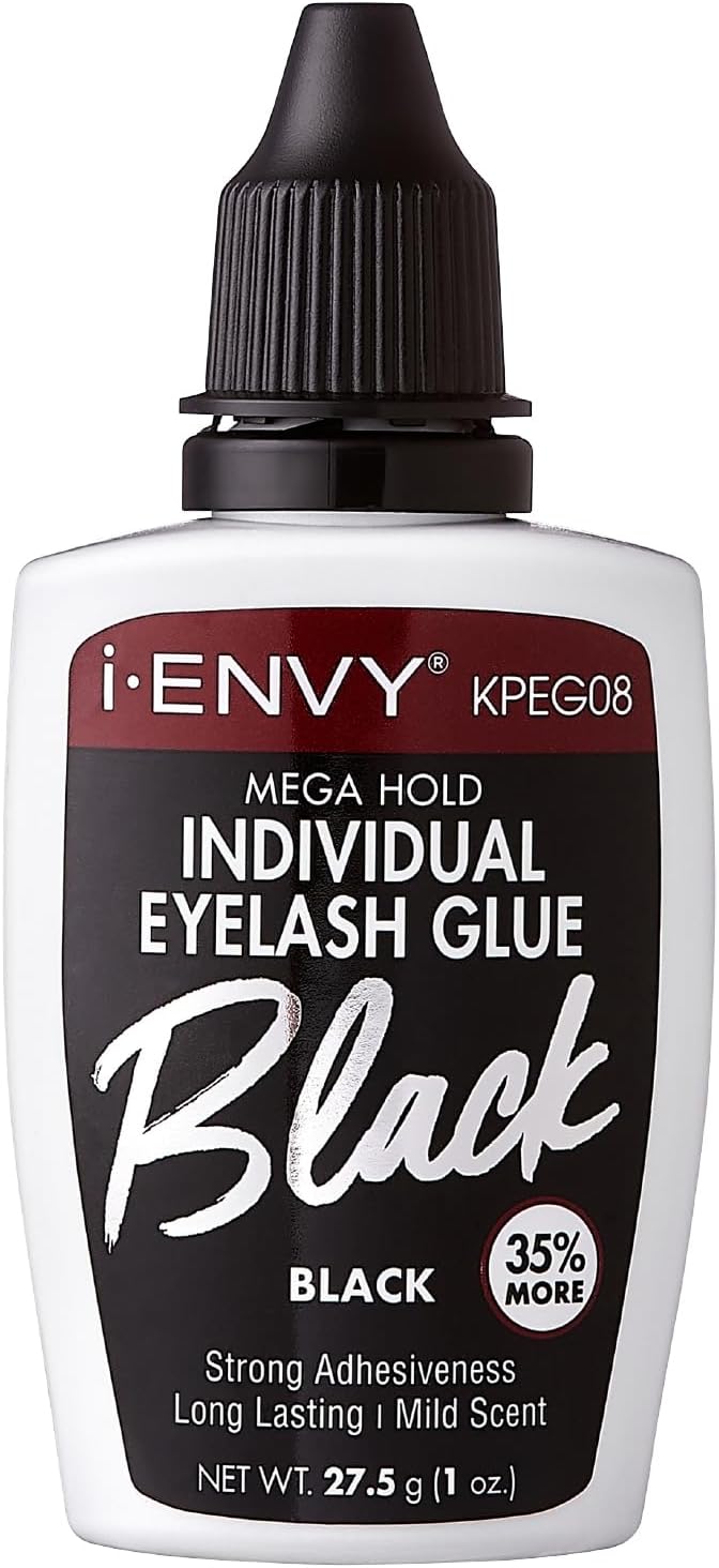 I_ENVY MEGA HOLD INDIVIDUL EYELASH GLUE STRONG ADHESIVENESS LONG LASTING BLACK   1.0 Oz