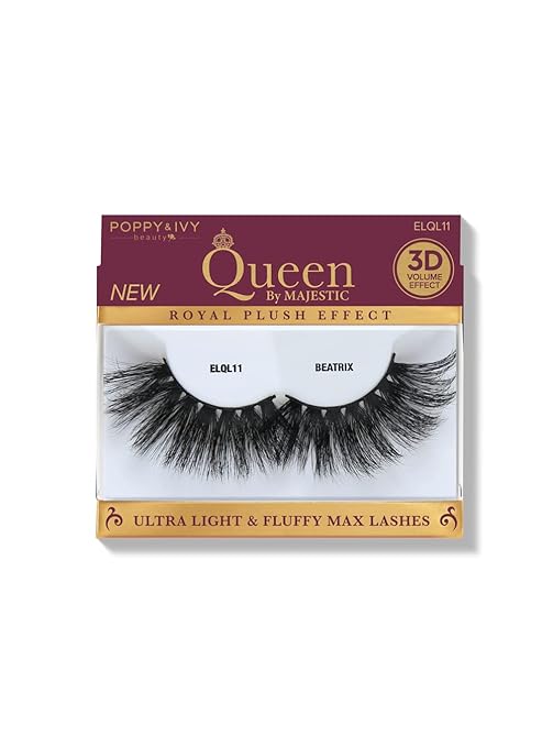 POPPY&IVY BEAUTY QUEEN 3D ULTRA LIGHT & FLUFFY MAX  LASHES BEATRIX  ELQL11    0.4 Oz