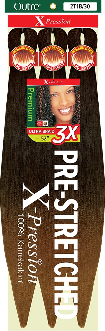 OUTRE X_PRESSION BRAID 3X_ PRE STRETCHED BRAID 52" COLOR  2T1B/30   5.0 Oz