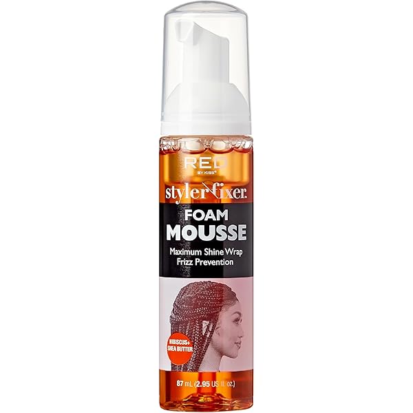 RED BY KISS FOAM MOUSSE MAXIMUM SHINE WRAP FRIZZ PREVENTION  7.Oz