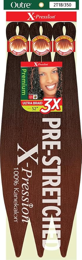 OUTRE X_PRESSION BRAID 3X_ PRE STRETCHED BRAID 52" COLOR  2T1B/350   5.0 Oz