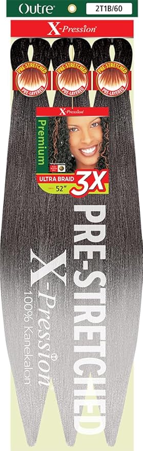 OUTRE X_PRESSION BRAID 3X_ PRE STRETCHED BRAID 52" COLOR  2T1B/60   5.0 Oz