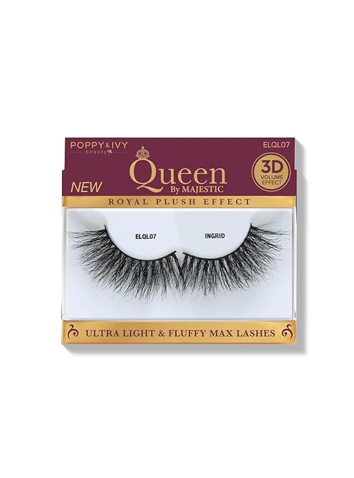 POPPY&IVY BEAUTY QUEEN 3D ULTRA LIGHT & FLUFFY MAX  LASHES INGRID ELQL07    0.4 Oz