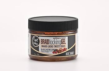 CURL&WAVY BRAID LOCKING GEL BRAIDS-LOCKS-TWISTS-EDGES BLACK CASTOR&ARGAN  3.Oz