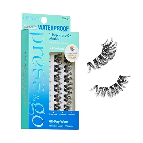 I_ENVY PRESS&GO 1 STEP PRESS_ON METHOD NO GLUE NEEDED PATENTED WATERPROOF 2X_VOLUME PW06  0.2 Oz