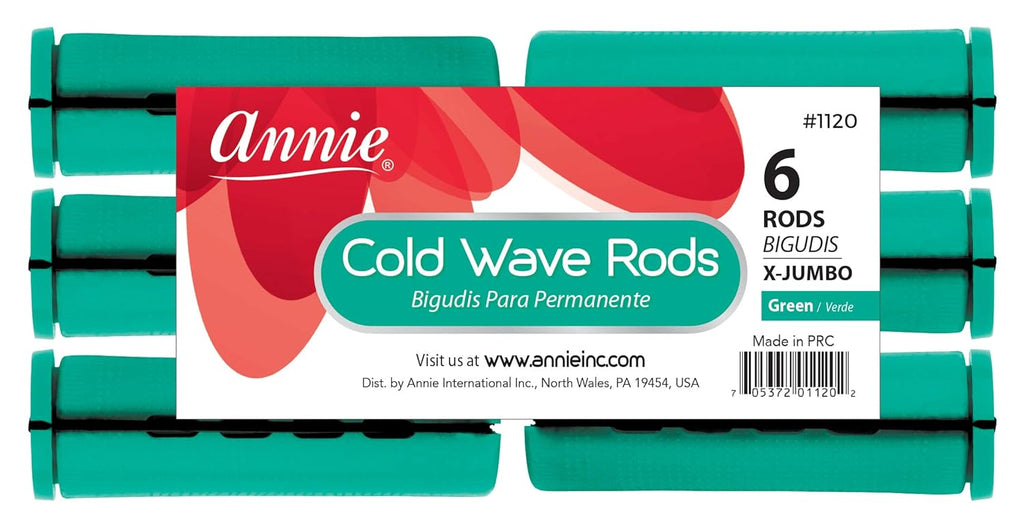 ANNIE COLD WAVE RODS BIGUDIS X_JUMBO 6 RODS #1120   0.13 Oz