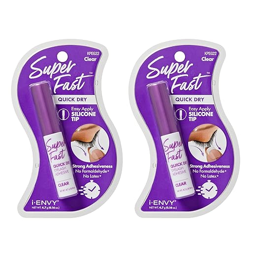 I_ENVY SUPER FAST QUIK DRY EYELASH ADHESIVE EASY APPLY SILICONE TIP CLEAR KPEG22  0.16 Oz