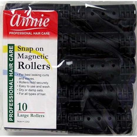 ANNIE SNAP_ON MAGNETIC 10 ROLLERS /RULOS  7/8" LARGE  0.12 Oz