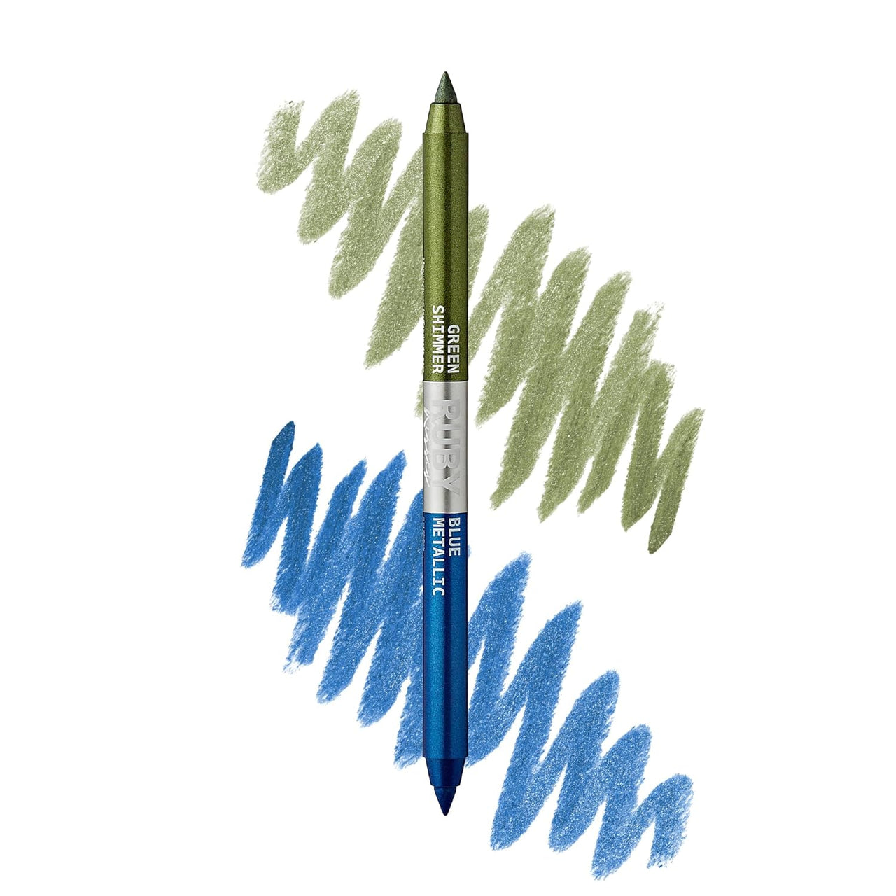 RUBY KISSES METALLIC DUO EYELINER WATERPROOF GREEN & BLUE  0.02 Oz