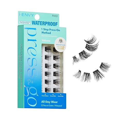 I_ENVY PRESS&GO 1 STEP PRESS_ON METHOD NO GLUE NEEDED PATENTED WATERPROOF VOLUME PW01  0.2 Oz
