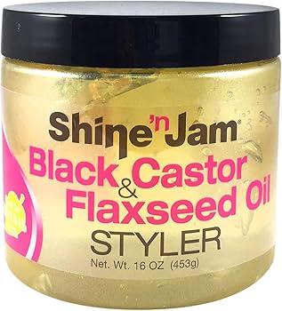 SHINE`N JAM BLACK & CASTOR FLAXSEED OIL STYLER  16.Oz