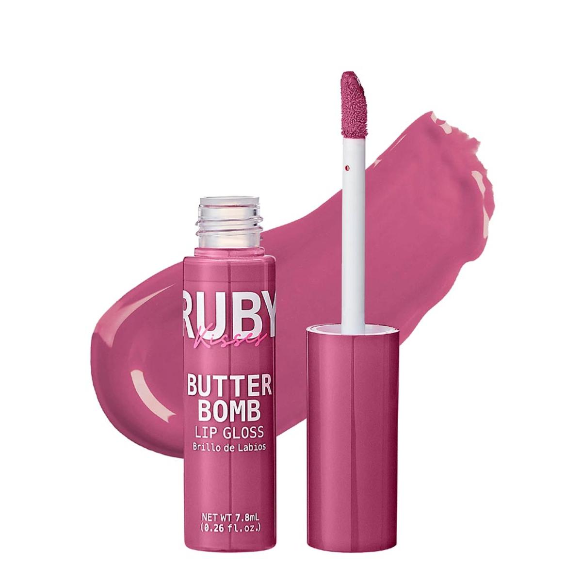 RUBY KISSES BUTTER BOMB LIP GLOSS BRILLO BLUSHING  0.26 Oz