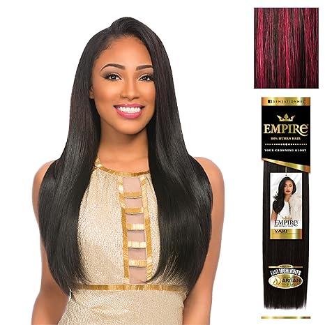 SENSATIONNEL EMPIRE HUMAN HAIR YAKI 10" COLOR S1B/BG   7.0 Oz
