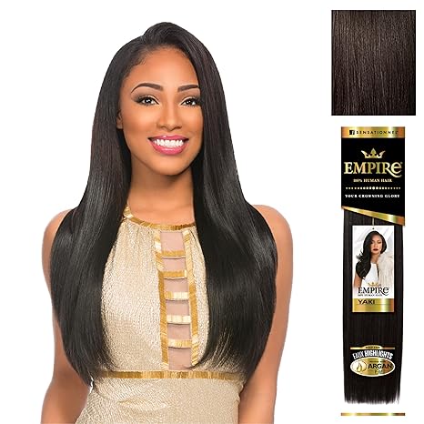 SENSATIONNEL EMPIRE HUMAN HAIE YAKI 8" COLOR 2 DARK BROWN  7.0 Oz