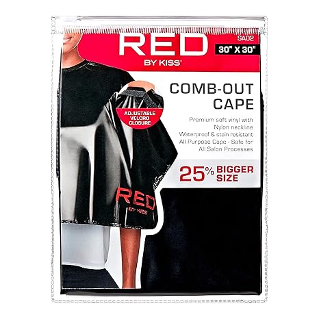 RED BY KISS COMB_OUT CAPE 25%BIGGER SIZE  30"*30"  SA02  3.0 Oz