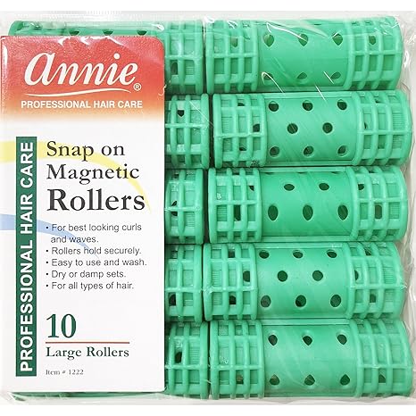 ANNIE SNAP_ON MAGNETIC 10 ROLLERS/RULOS  7/8" LARGE  1.2 Oz  #1222