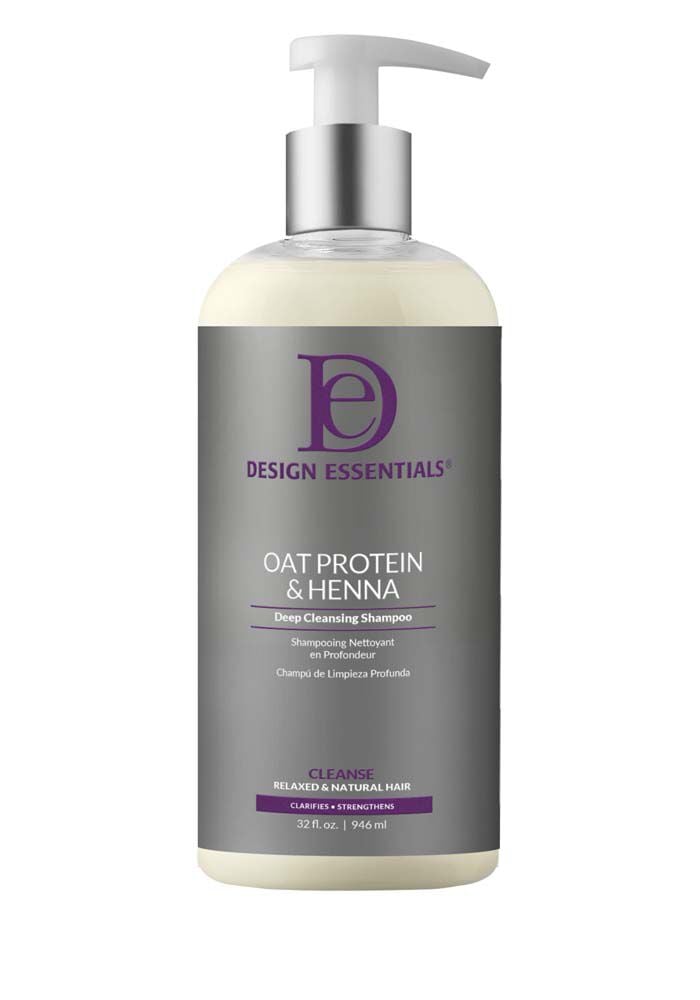 DESIGN ESSENTIALS oat protein & henna deep cleansing shampoo 32OZ