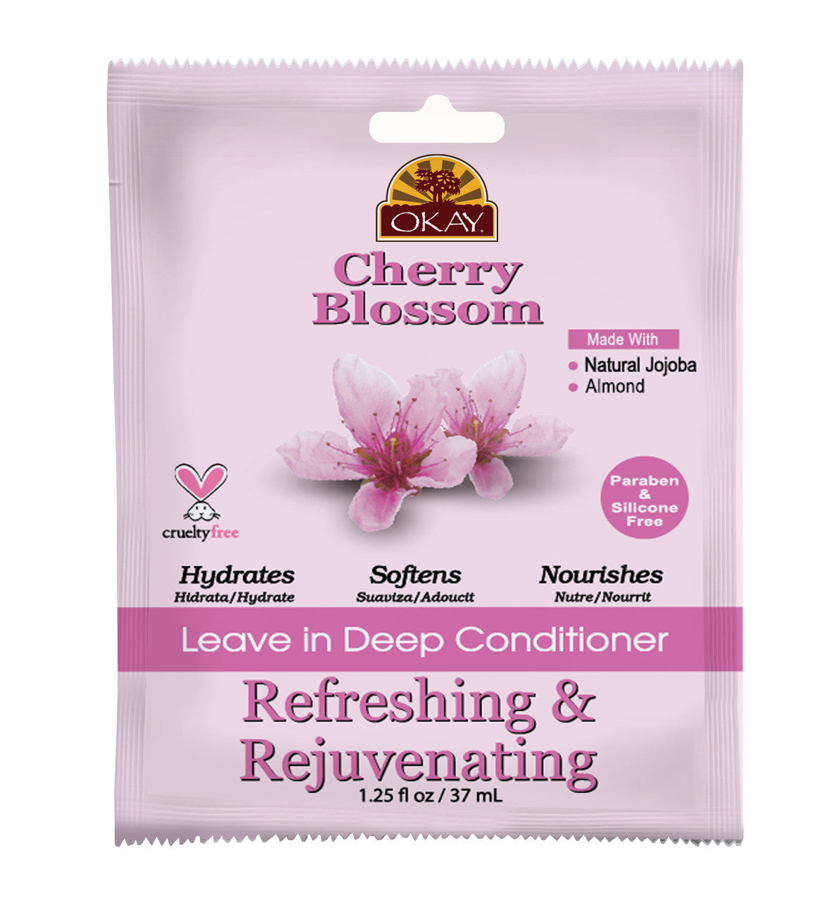 OKAY CHERRY BLOSSOM LEAVE IN CONDITIONER REFRESHING & REJUVENATING  1.50 Oz