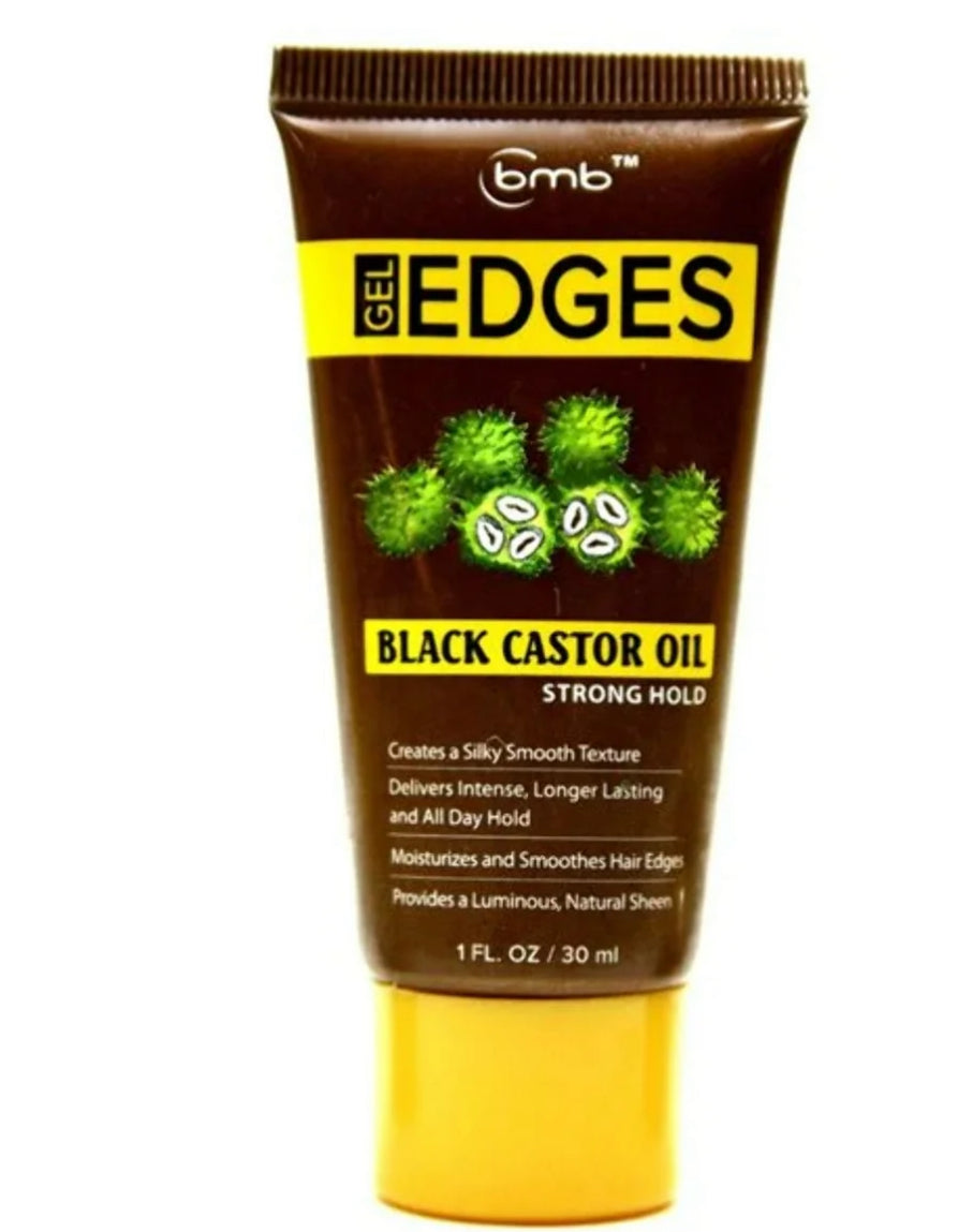 BMB EDGES GEL BLACK CASTOR OIL STRONG HOLD 1. Oz