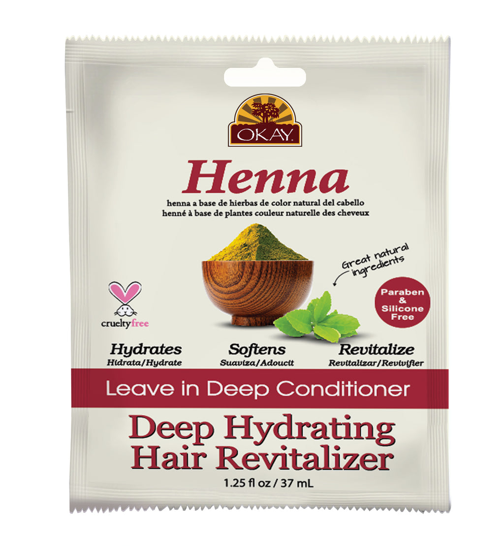 OKAY DEEP HYDRATING HAIR REVITALIZER LEAVE IN DEEP CONDITIONER HENNA  1.50 Oz