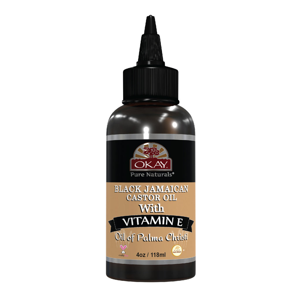 OKAY PURE NATURALS BLACK JAMAICAN CASTOR OIL WHIT VITAMIN E  4.Oz
