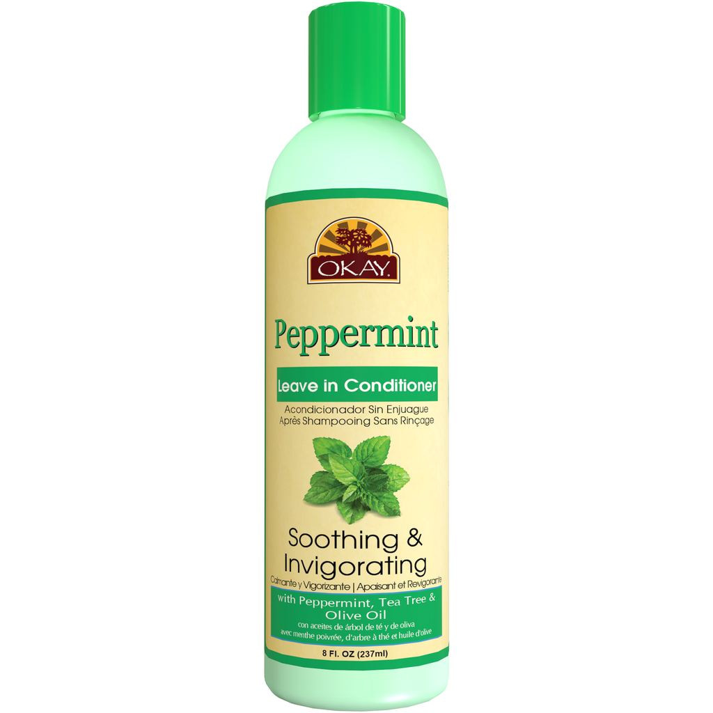 OKAY PEPPERMINT LEAVE IN CONDITIONER SOOTHING &LNVIGORATING  8.Oz