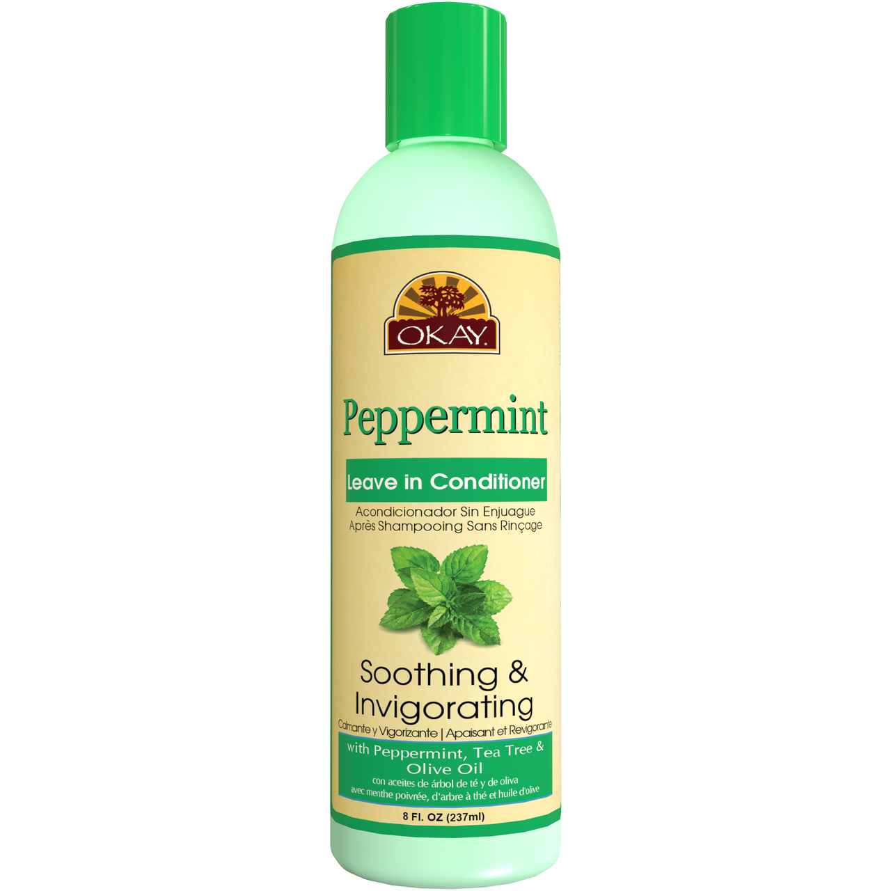 OKAY PEPPERMINT LEAVE IN CONDITIONER SOOTHING &LNVIGORATING  8.Oz