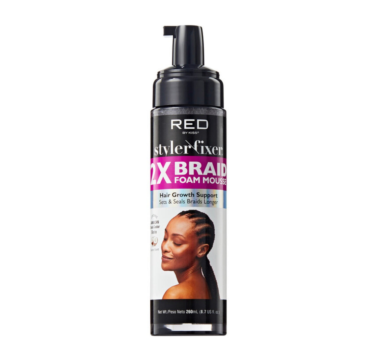 RED BY KISS 2X BRAID FOAM MOUSSE HAIR GROWTH SUPPORT  8.7 Oz