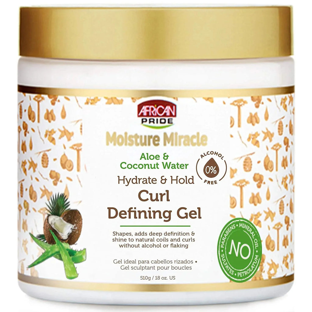 AFRICAN PRIDE MOISTURE MIRACLE HYDRATE & HOLD CURL DEFINIG GEL 18OZ - Beautylicious Canada
